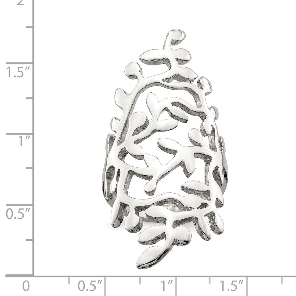 Sterling Silver Spring Tree Full Finger Ring (Size 6 Only)