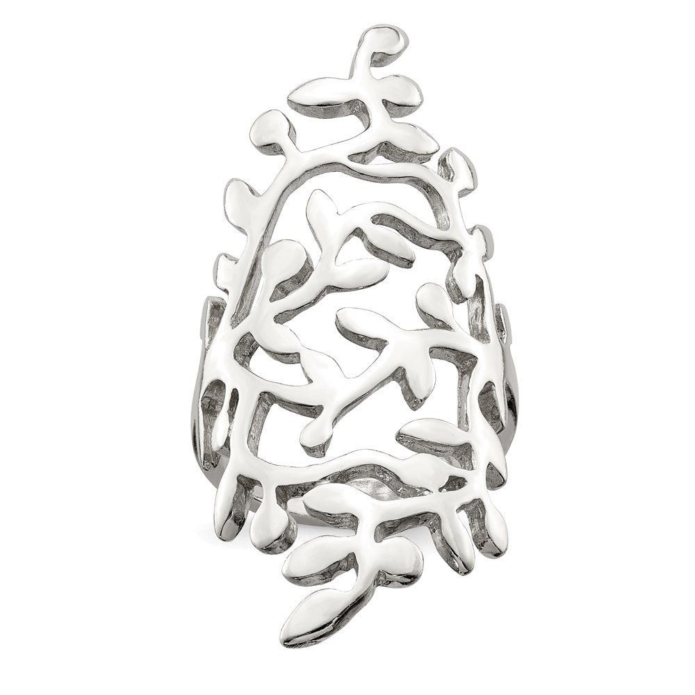 Sterling Silver Spring Tree Full Finger Ring (Size 6 Only)