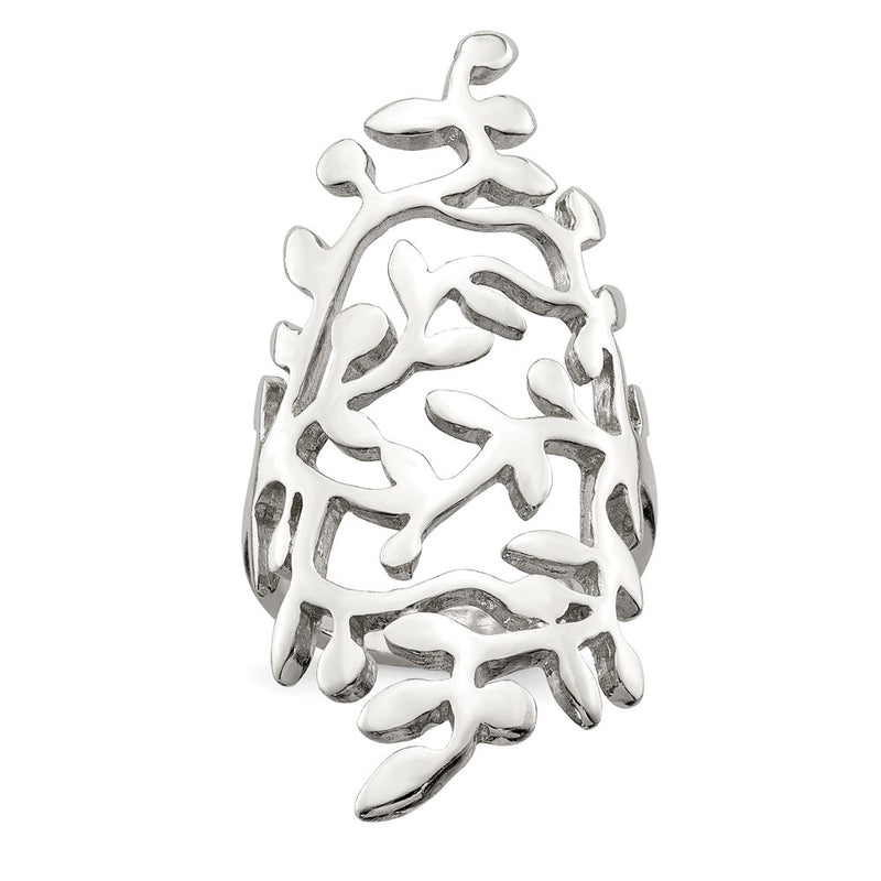 Sterling Silver Spring Tree Full Finger Ring (Size 6 Only)