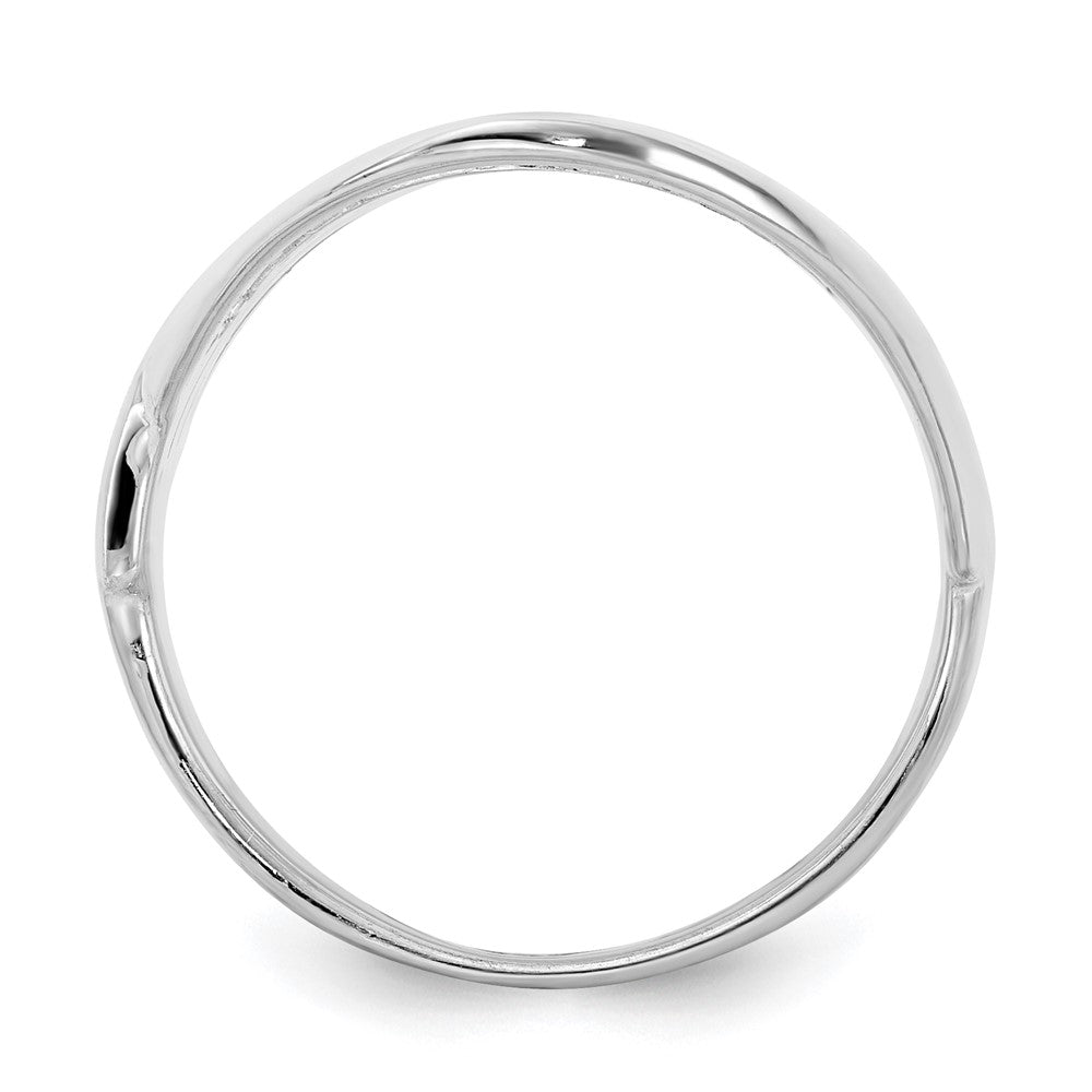 Sterling Silver Polished Fancy Ring (Size 6 Only)
