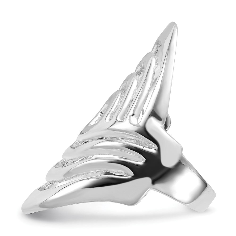 Sterling Silver Polished Fancy Ring (Size 6 Only)