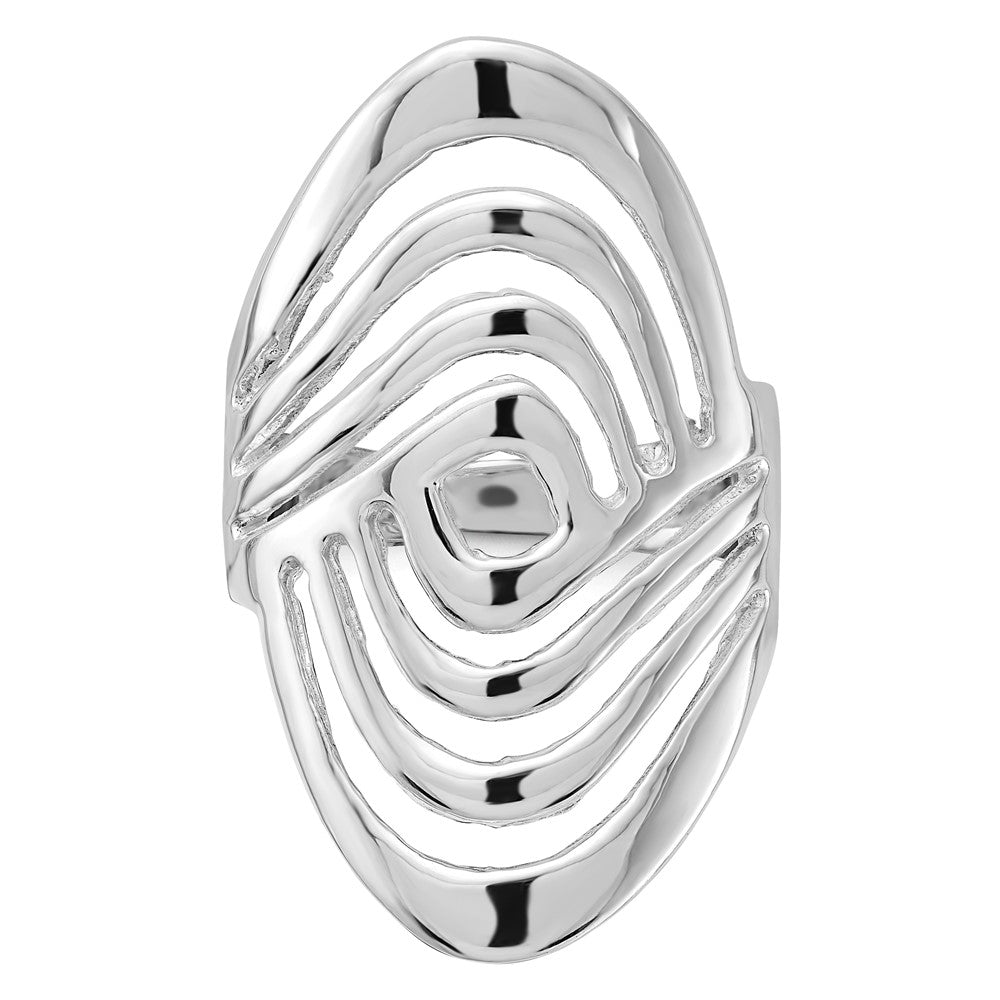 Sterling Silver Polished Fancy Ring (Size 6 Only)