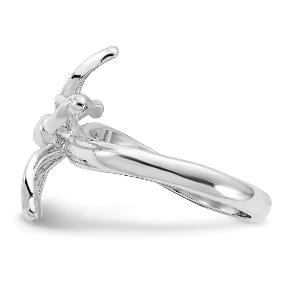 Sterling Silver Polished Flower Ring (Size 6 Only)
