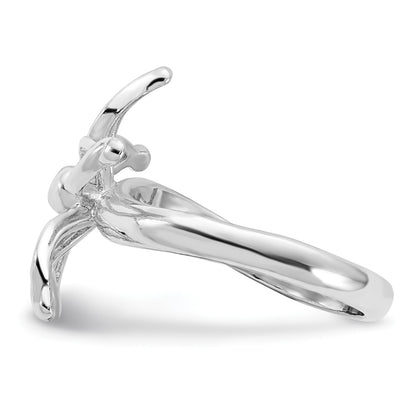 Sterling Silver Polished Flower Ring (Size 6 Only)