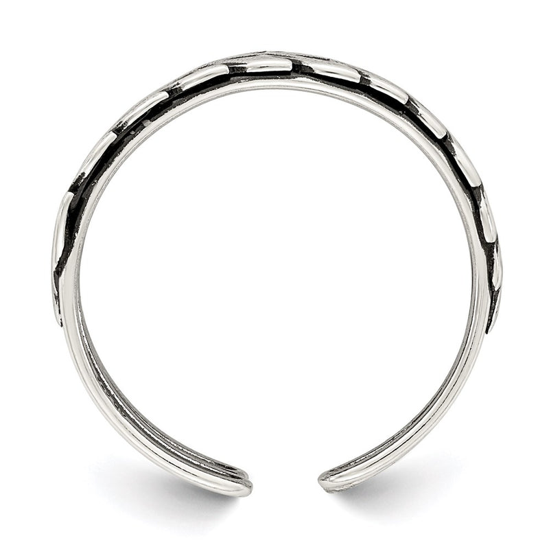 Sterling Silver Antiqued Fancy Toe Ring