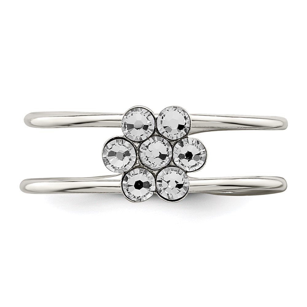 Sterling Silver Cz Flower Toe Ring