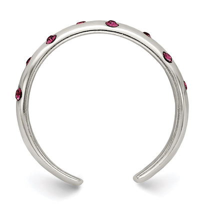 Sterling Silver Pink Cz Toe Ring