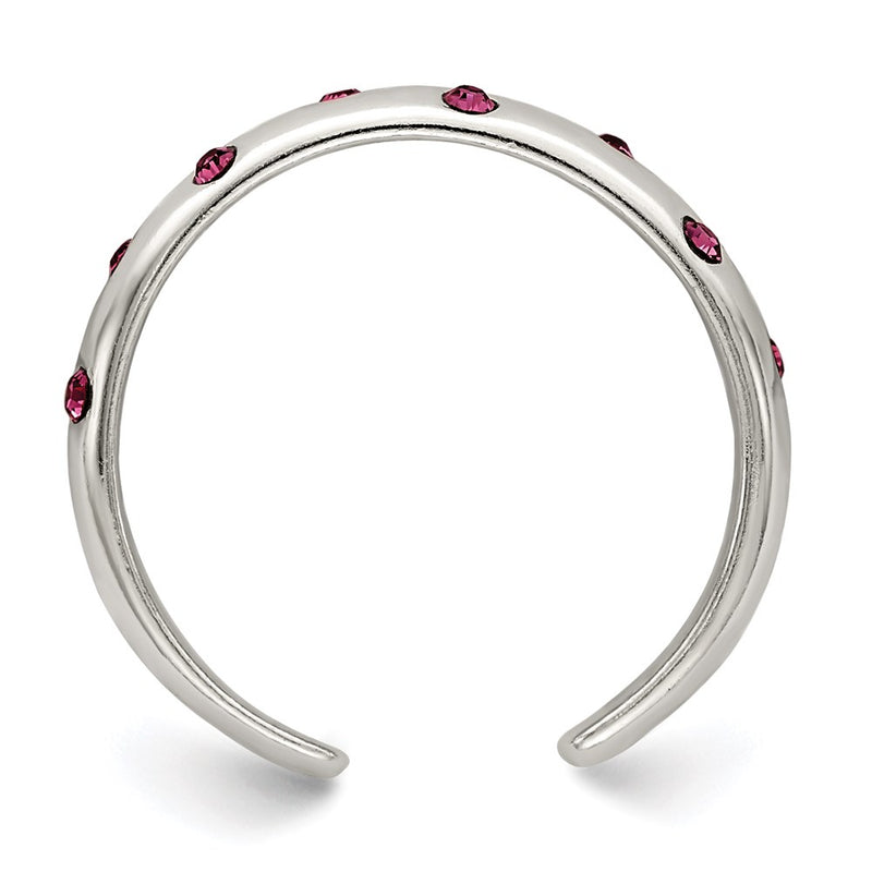 Sterling Silver Pink Cz Toe Ring