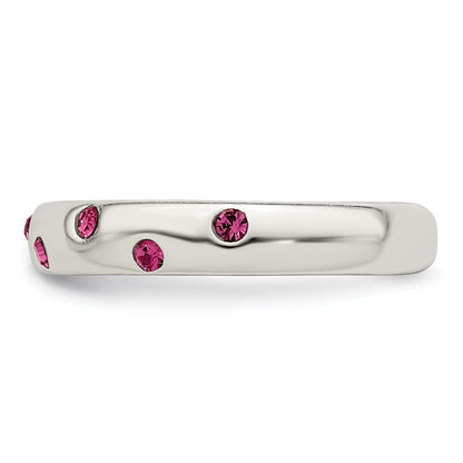 Sterling Silver Pink Cz Toe Ring