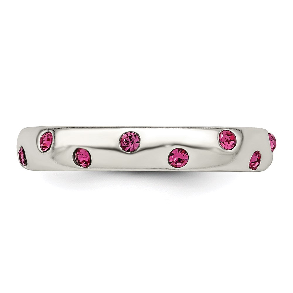 Sterling Silver Pink Cz Toe Ring