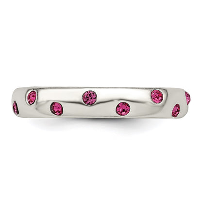 Sterling Silver Pink Cz Toe Ring