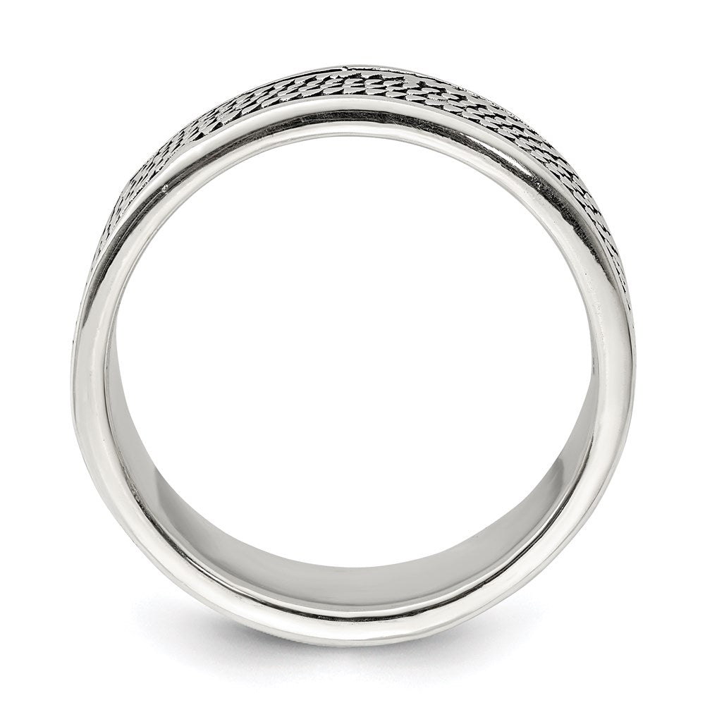Sterling Silver Rope Design Ring (Size 9 Only)