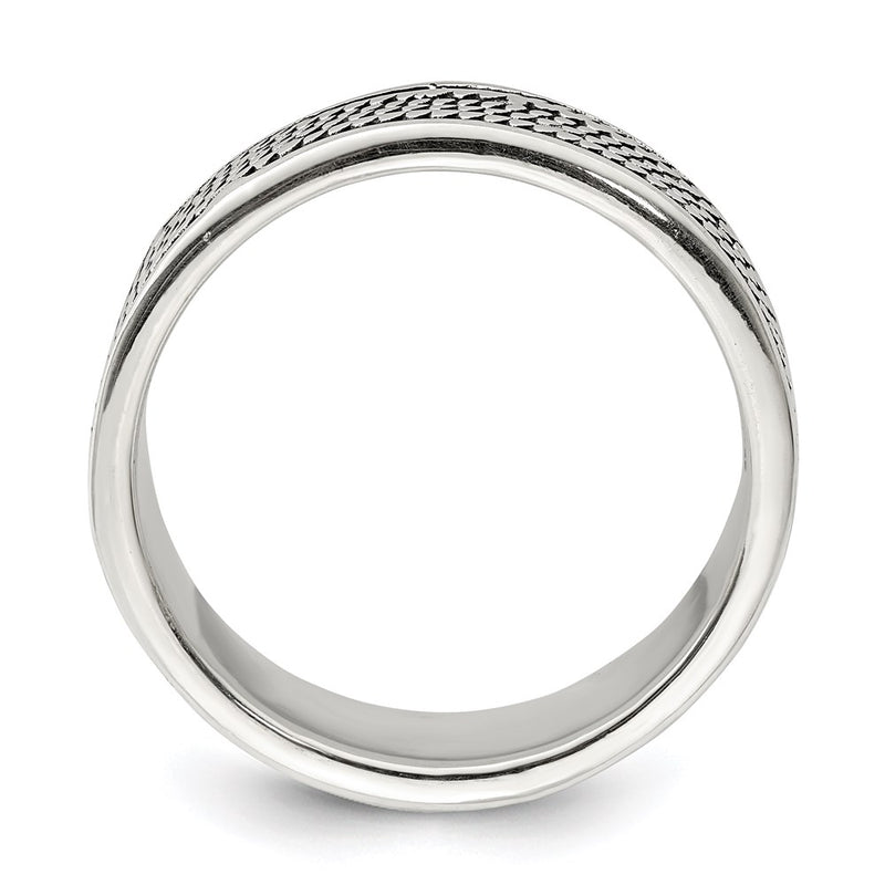 Sterling Silver Rope Design Ring (Size 9 Only)
