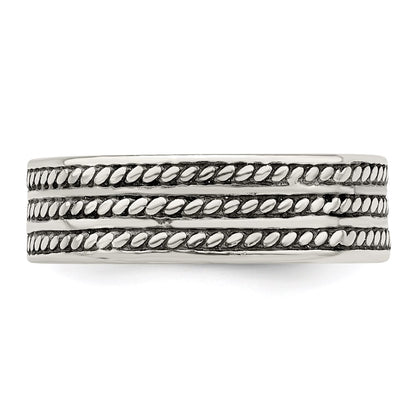Sterling Silver Antiqued Ring (Size 11 Only)