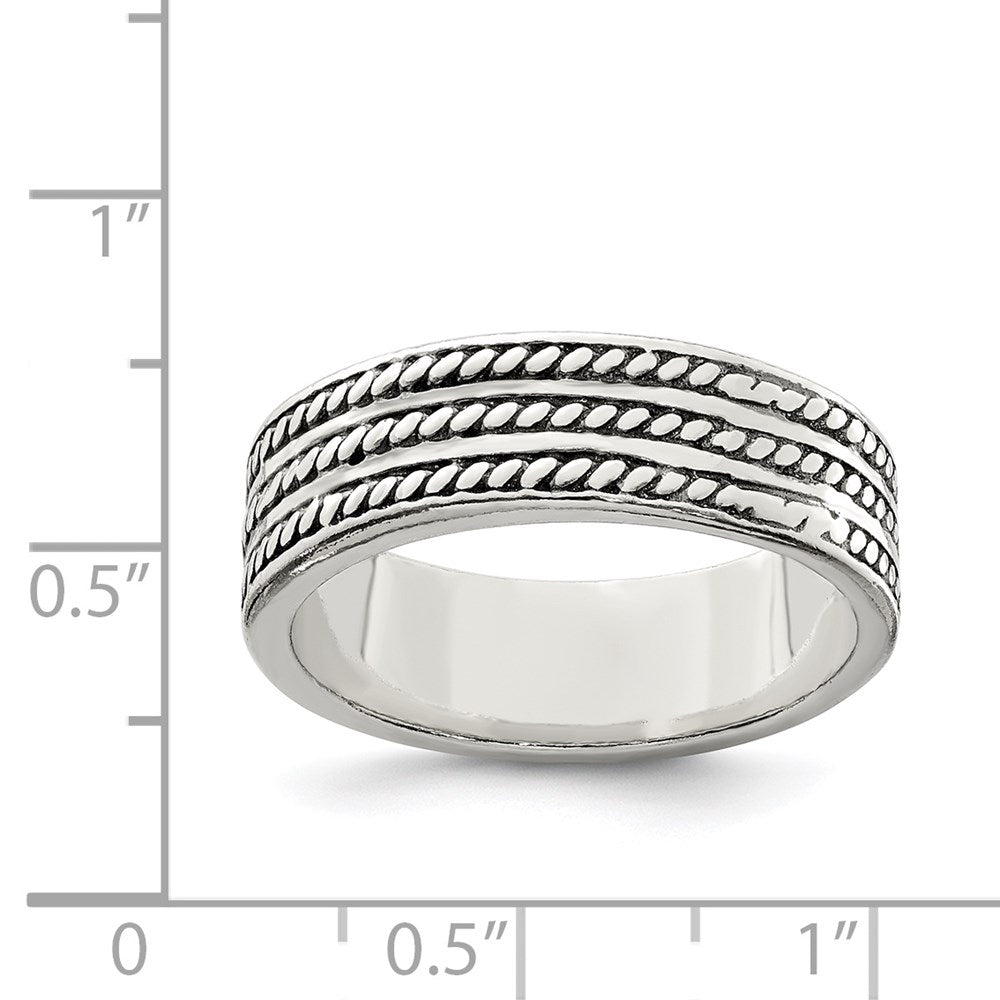 Sterling Silver Antiqued Ring (Size 11 Only)
