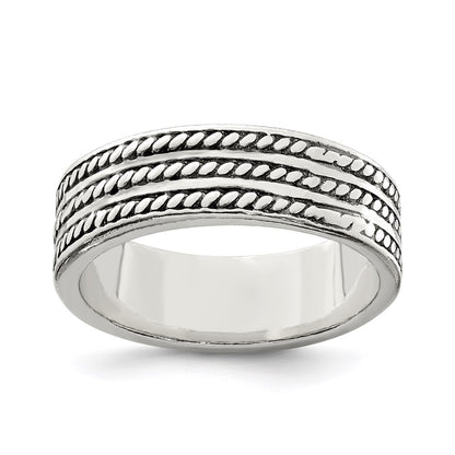 Sterling Silver Antiqued Ring (Size 11 Only)