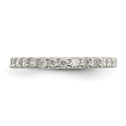 Sterling Silver Rhodium Plated Cz Ring