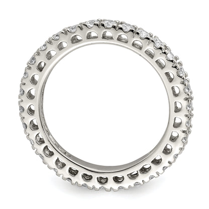 Sterling Silver Rhodium Plated Cz Anniversary Band