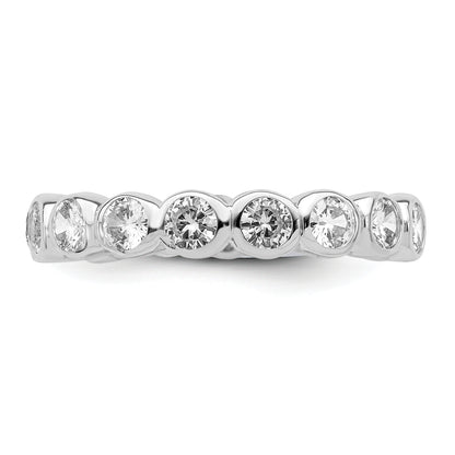 Sterling Silver Cz Band