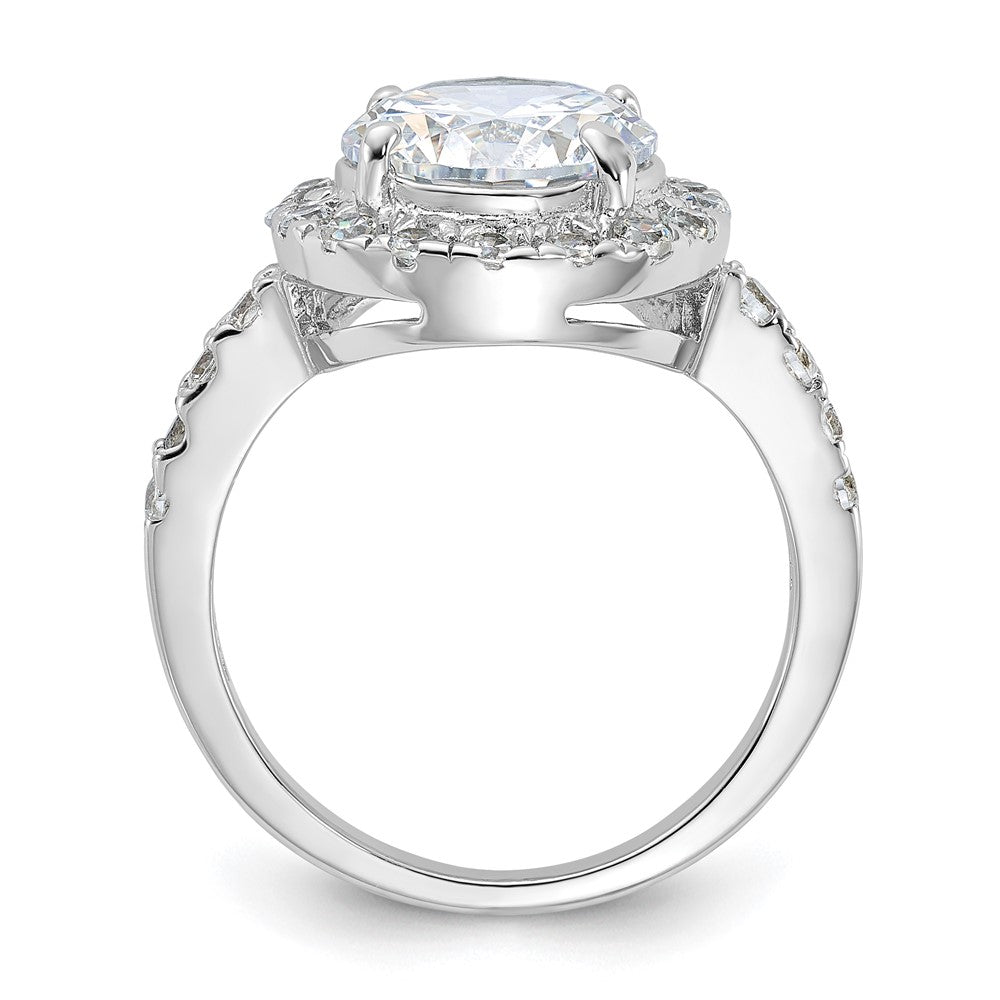 Sterling Silver Rhodium Plated Cz Ring