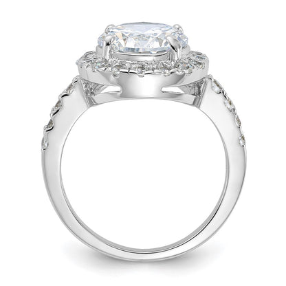 Sterling Silver Rhodium Plated Cz Ring