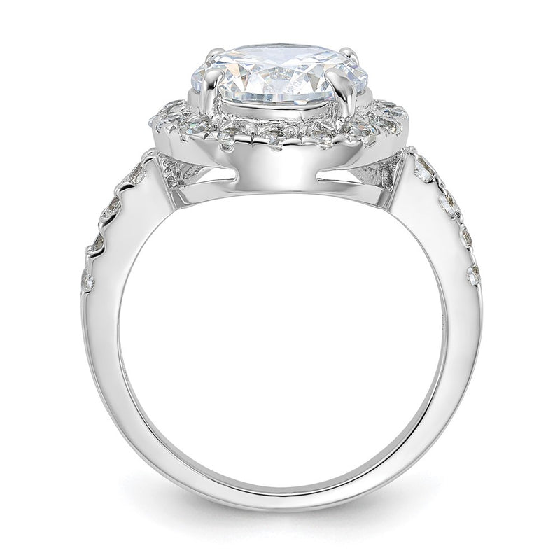 Sterling Silver Rhodium Plated Cz Ring