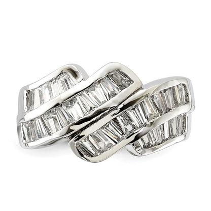 Sterling Silver Polished Fancy Cz Ring (Size 6 Only)