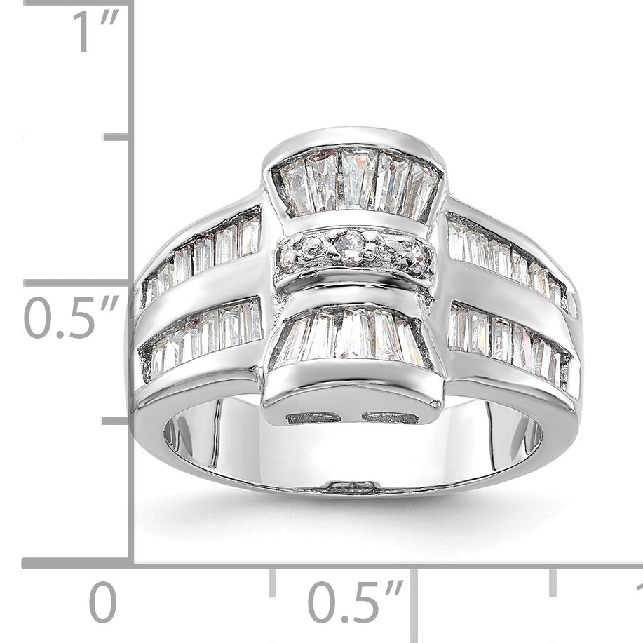 Sterling Silver Fancy Cz Ring