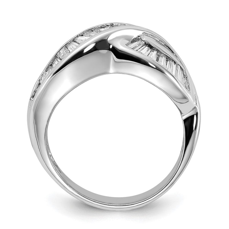 Sterling Silver Polished Cz Ring (Size 6 Only)