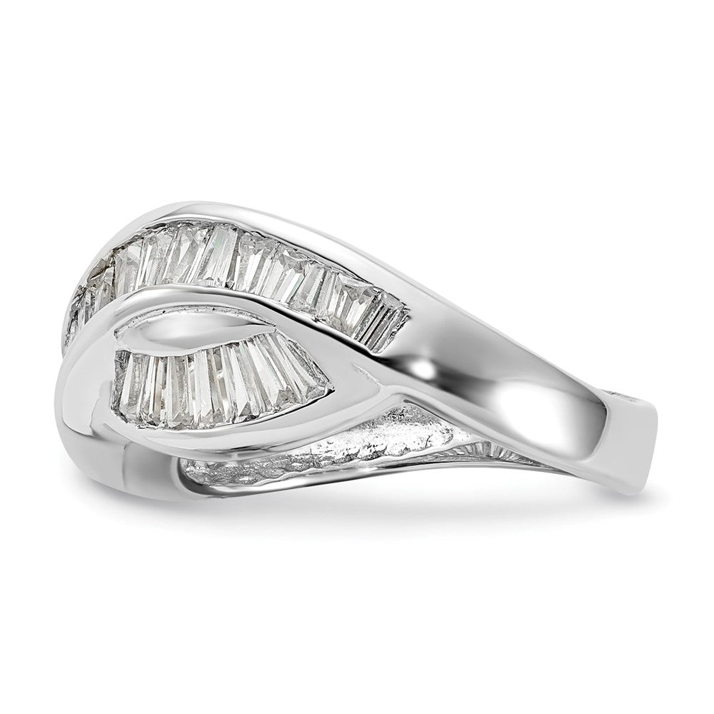 Sterling Silver Polished Cz Ring (Size 6 Only)