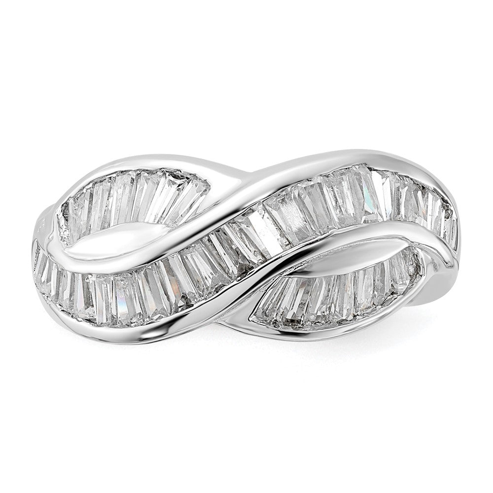 Sterling Silver Polished Cz Ring (Size 6 Only)