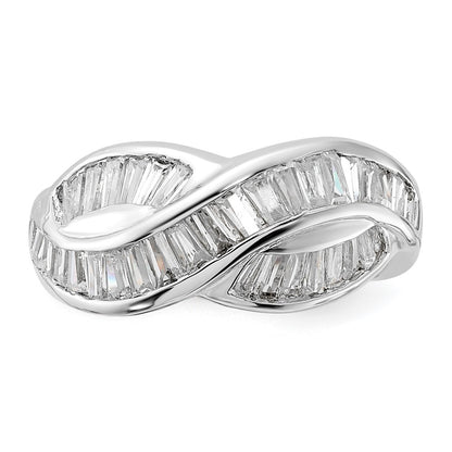 Sterling Silver Polished Cz Ring (Size 6 Only)