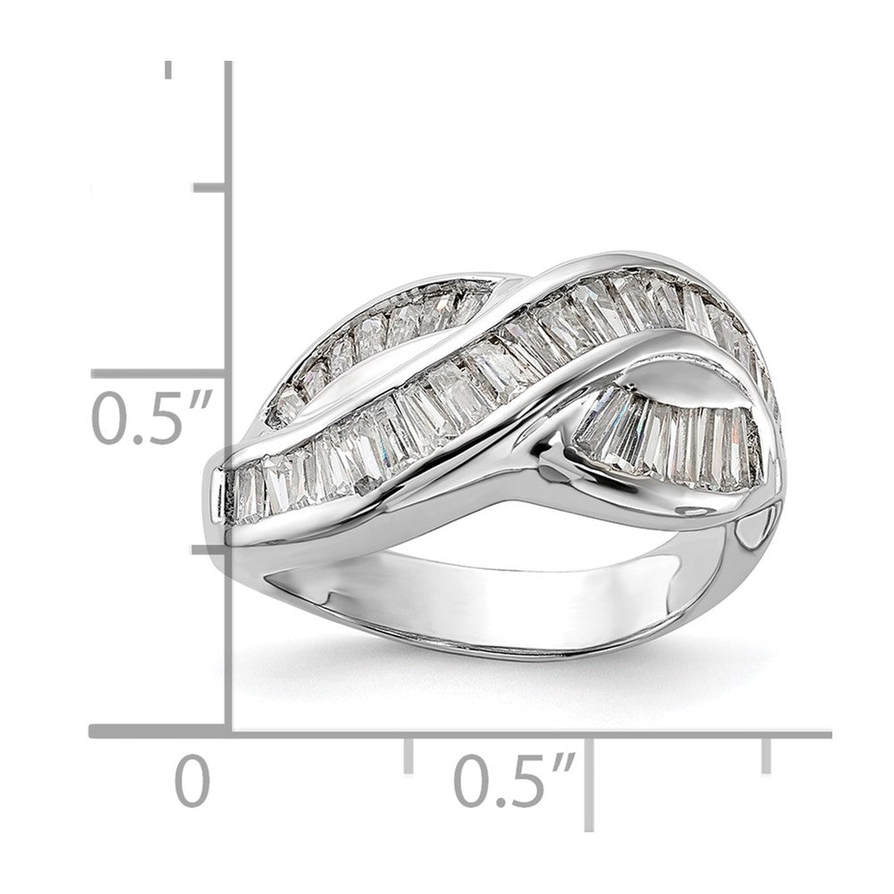 Sterling Silver Polished Cz Ring (Size 6 Only)