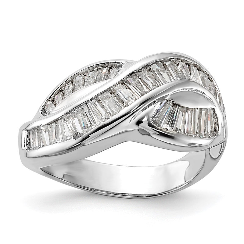 Sterling Silver Polished Cz Ring (Size 6 Only)