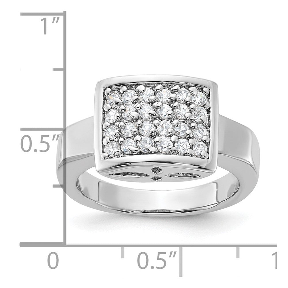 Sterling Silver Cz Cluster Ring (Size 8 Only)