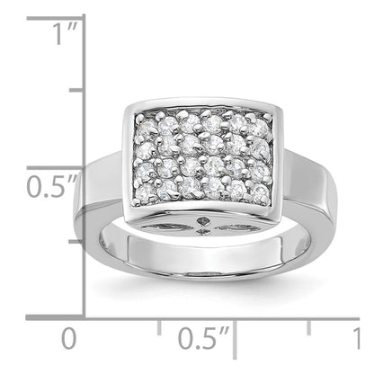 Sterling Silver Cz Cluster Ring (Size 8 Only)