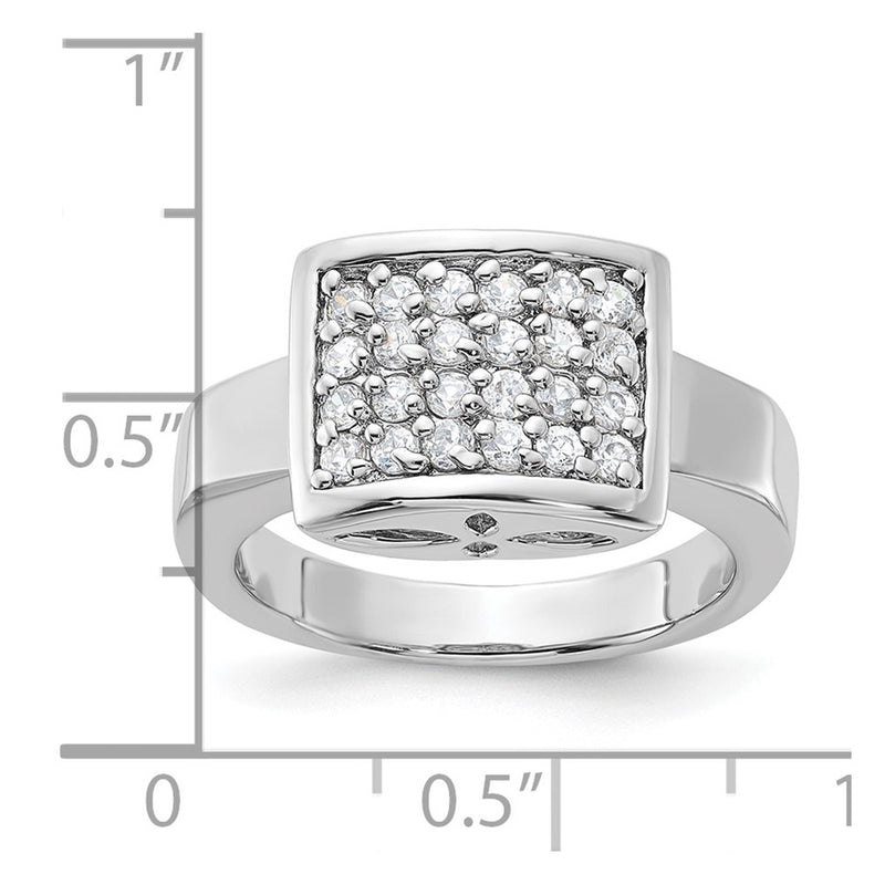 Sterling Silver Cz Cluster Ring (Size 8 Only)
