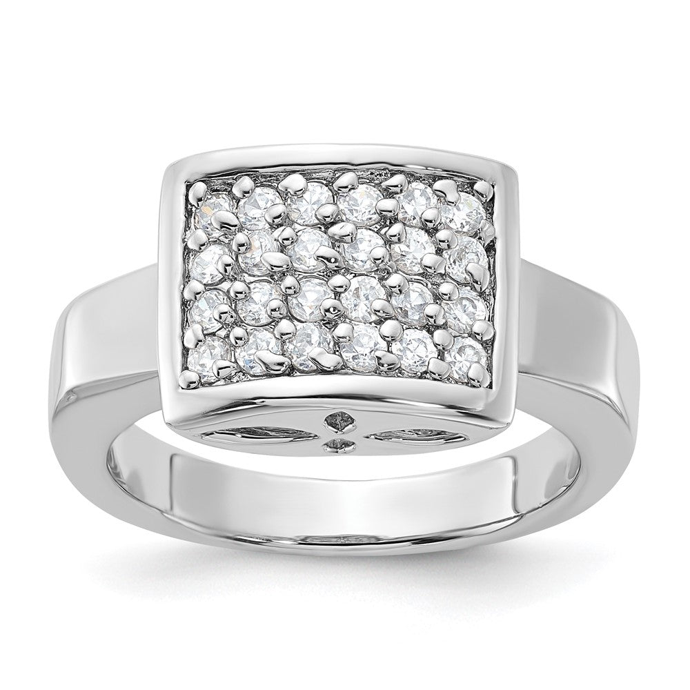 Sterling Silver Cz Cluster Ring (Size 8 Only)