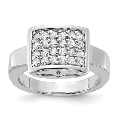 Sterling Silver Cz Cluster Ring (Size 8 Only)