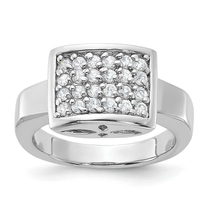 Sterling Silver Cz Cluster Ring (Size 8 Only)