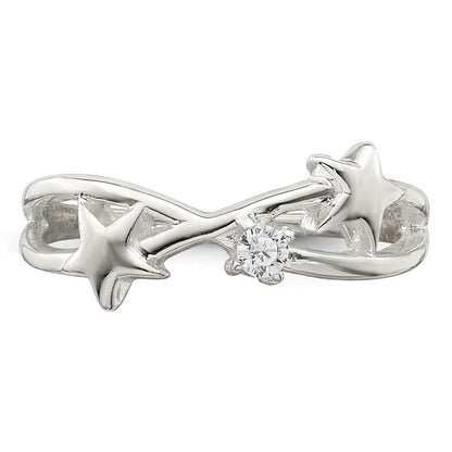 Sterling Silver Cz Star Ring