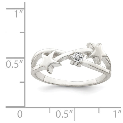 Sterling Silver Cz Star Ring