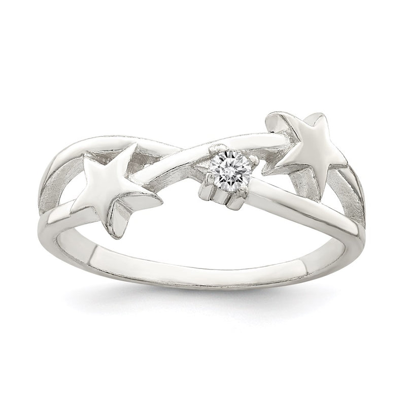 Sterling Silver Cz Star Ring