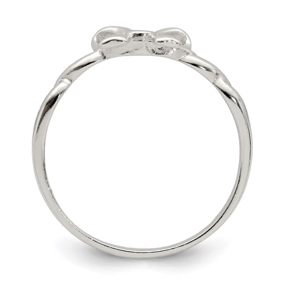 Sterling Silver Cz Bow Ring (Size 8 Only)