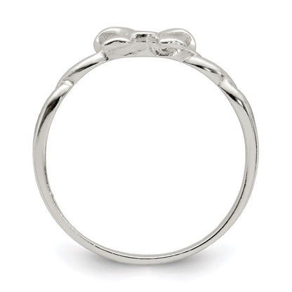 Sterling Silver Cz Bow Ring (Size 8 Only)