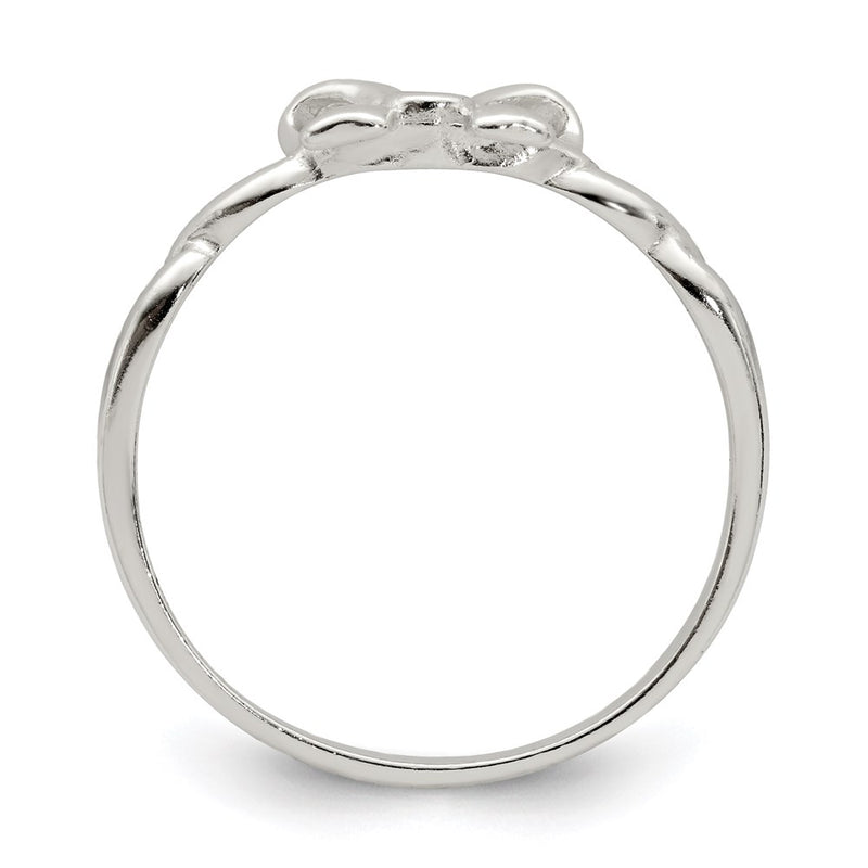 Sterling Silver Cz Bow Ring (Size 8 Only)