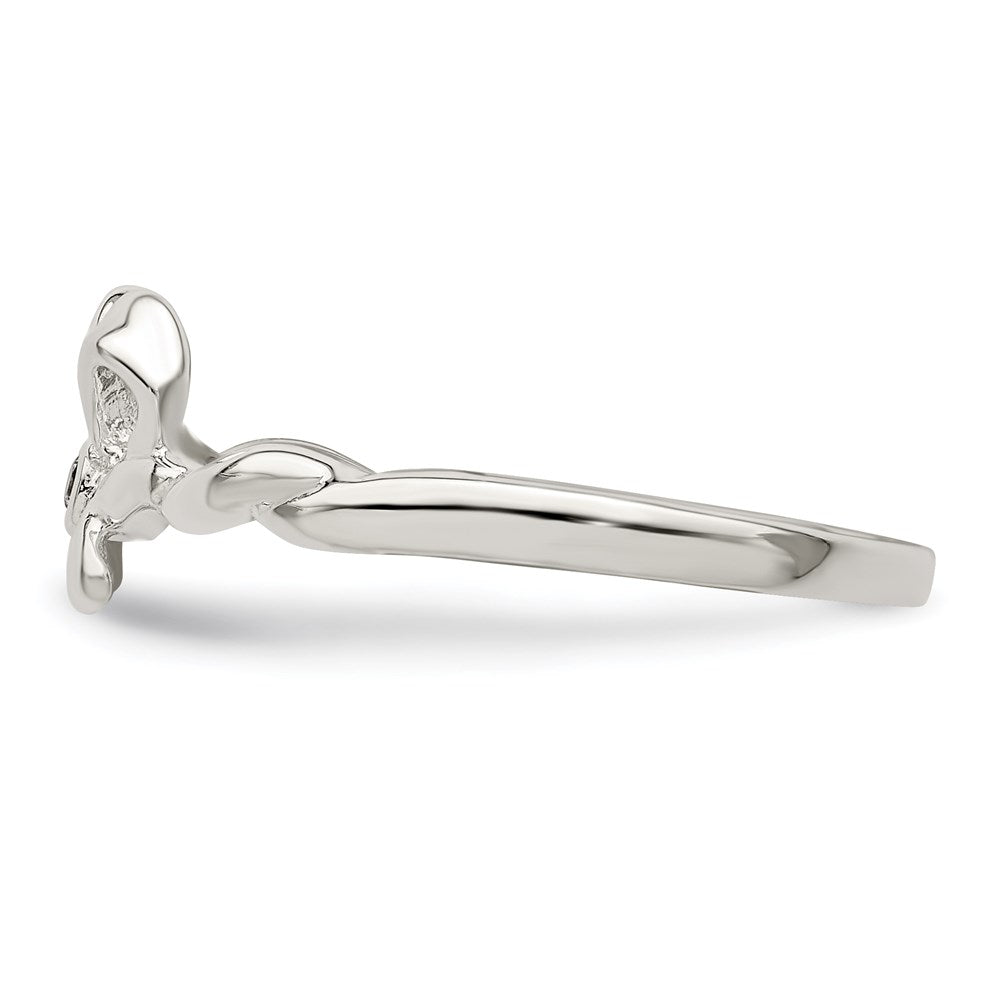 Sterling Silver Cz Bow Ring (Size 8 Only)