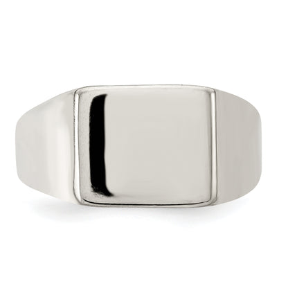 Sterling Silver 11X12mm Closed Back Signet Ring