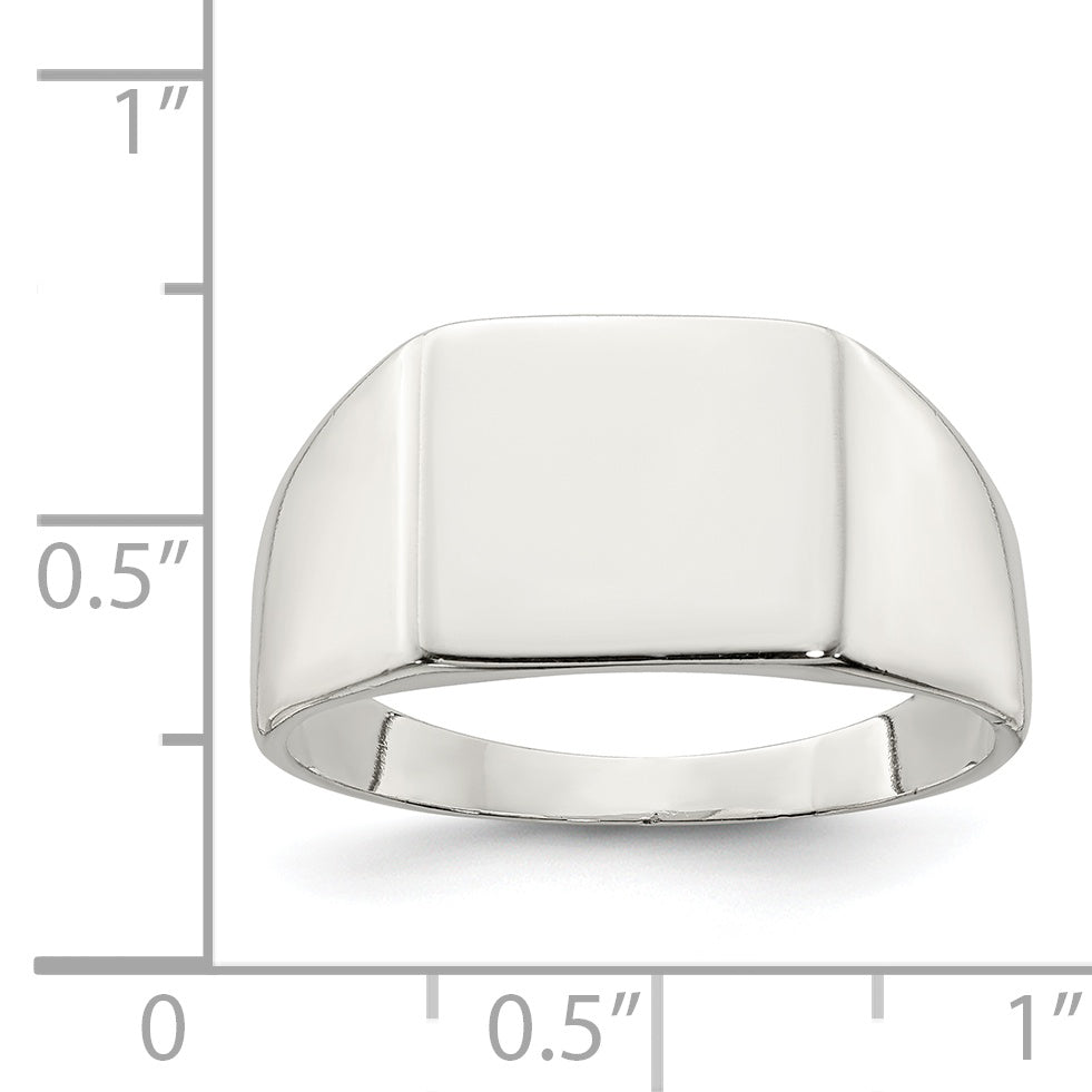 Sterling Silver 11X12mm Closed Back Signet Ring