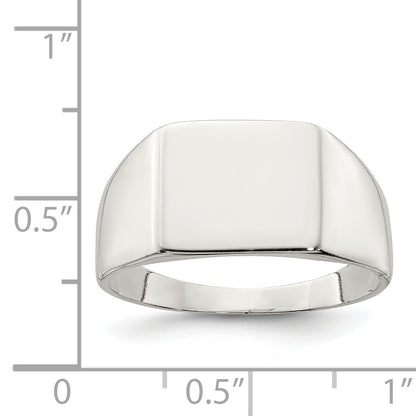 Sterling Silver 11X12mm Closed Back Signet Ring